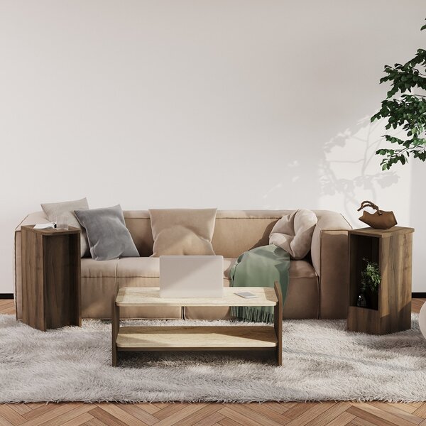 Amon - Travertine, Antique Walnut