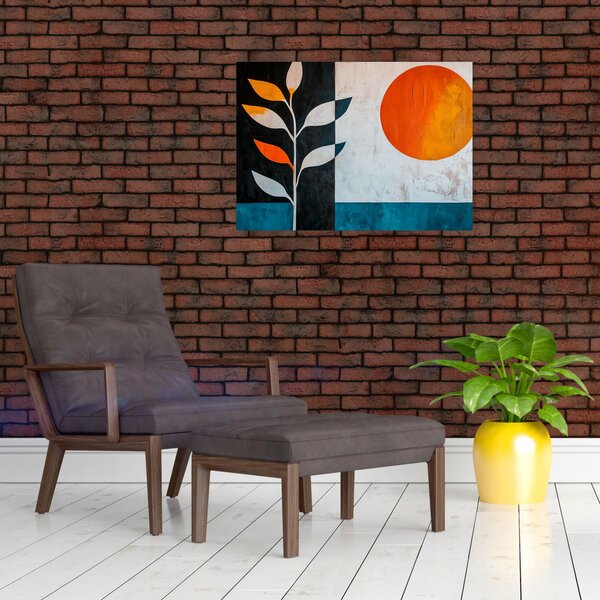 Kép - Növény és nap absztrakciója (70x50 cm)