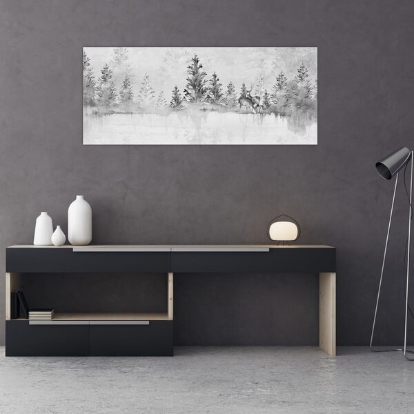 Kép - Szarvas a tónál (120x50 cm)