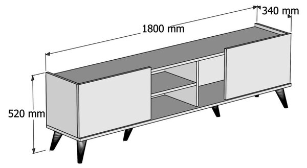 Elegante TV-állvány, 180 cm – TR389MZA1105