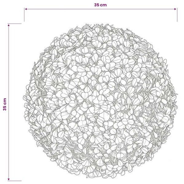 2 db gömb alakú műpuszpáng 35 cm