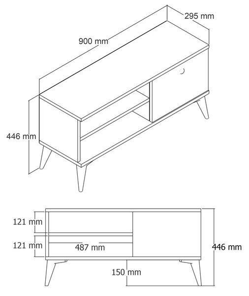 TV-állvány, 90 cm – TR389MZA1151