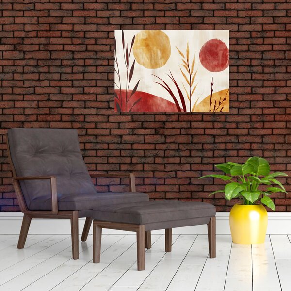Kép - Növények és körök (70x50 cm)