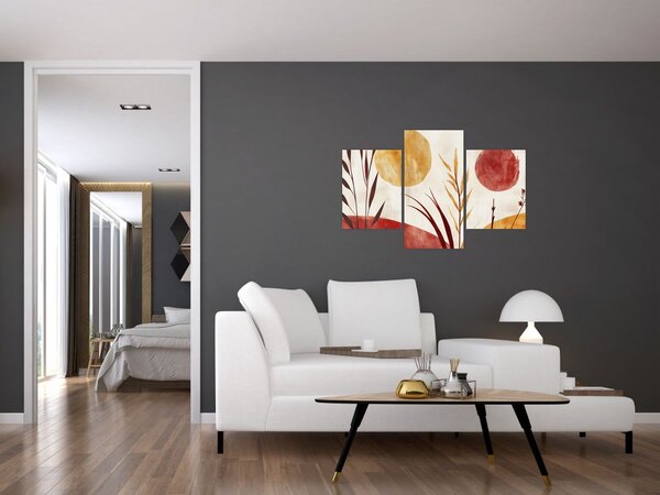 Kép - Növények és körök (90x60 cm)