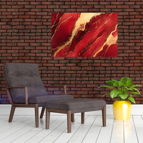 Kép - Vörös-arany márvány (90x60 cm)