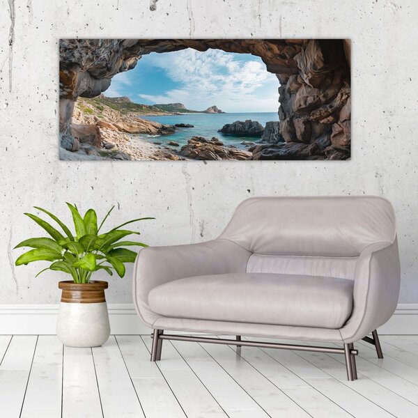 Kép - Barlang a tenger mellett (120x50 cm)