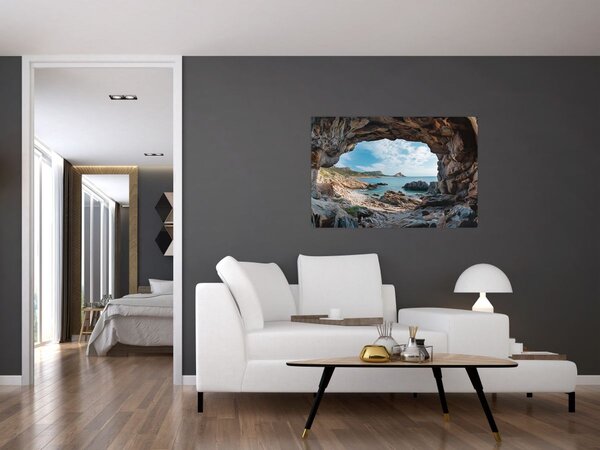 Kép - Barlang a tenger mellett (90x60 cm)