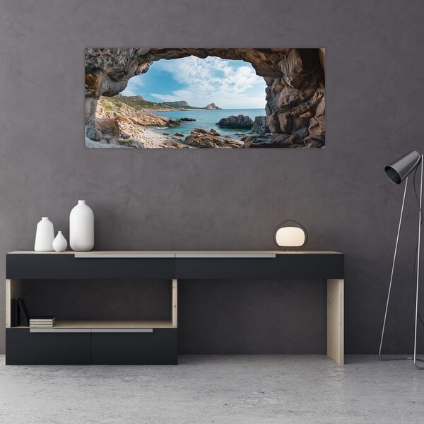 Kép - Barlang a tenger mellett (120x50 cm)