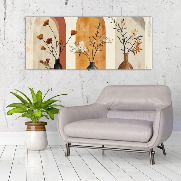Kép - Vázák boltívekben (120x50 cm)