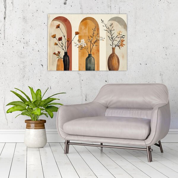 Kép - Vázák boltívekben (70x50 cm)