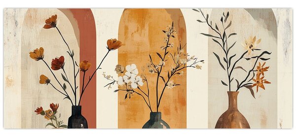 Kép - Vázák boltívekben (120x50 cm)