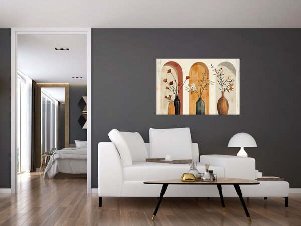 Kép - Vázák boltívekben (90x60 cm)