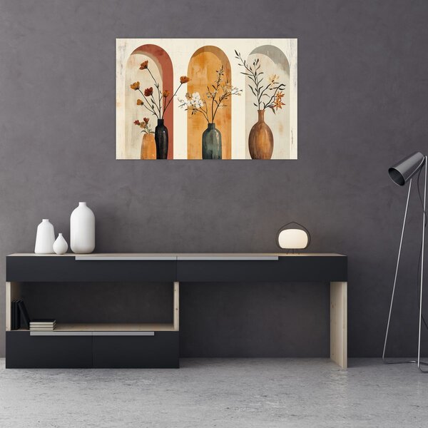 Kép - Vázák boltívekben (90x60 cm)