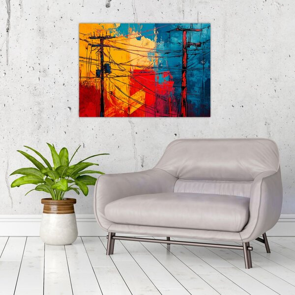 Kép - Absztrakt elektromos vezetékek (70x50 cm)