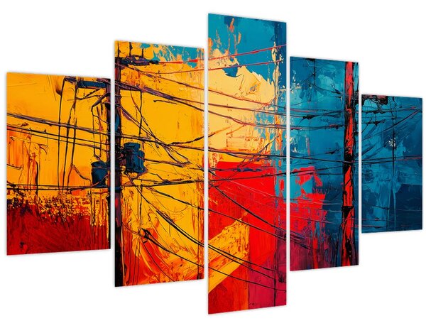 Kép - Absztrakt elektromos vezetékek (150x105 cm)