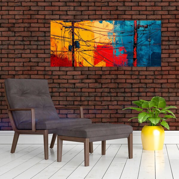 Kép - Absztrakt elektromos vezetékek (120x50 cm)