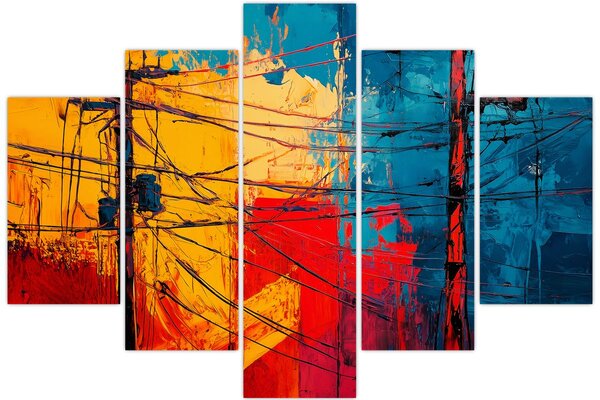 Kép - Absztrakt elektromos vezetékek (150x105 cm)