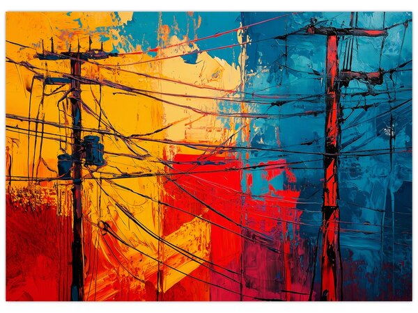 Kép - Absztrakt elektromos vezetékek (70x50 cm)