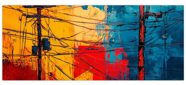 Kép - Absztrakt elektromos vezetékek (120x50 cm)