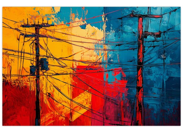 Kép - Absztrakt elektromos vezetékek (90x60 cm)