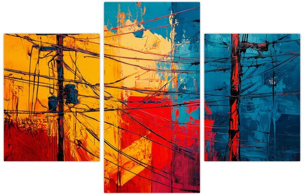 Kép - Absztrakt elektromos vezetékek (90x60 cm)