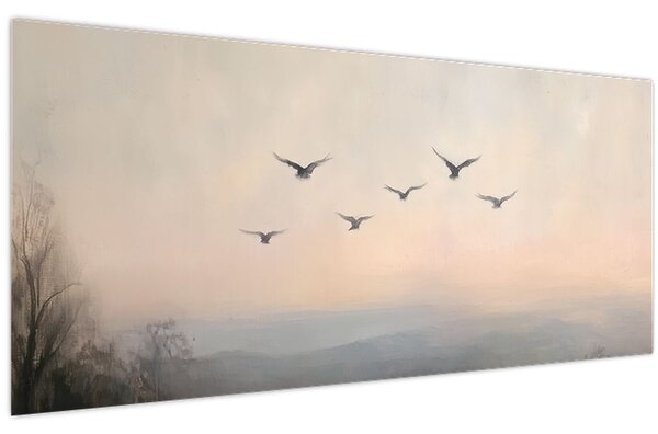 Kép - Madárcsapat (120x50 cm)