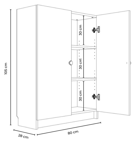 Bili könyvespolc, 80 cm – TR462MSR1404
