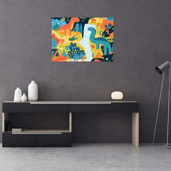 Kép - Vidám dinoszauruszok (70x50 cm)