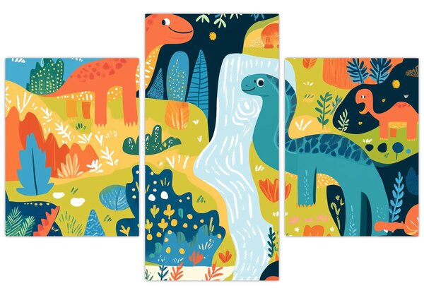 Kép - Vidám dinoszauruszok (90x60 cm)