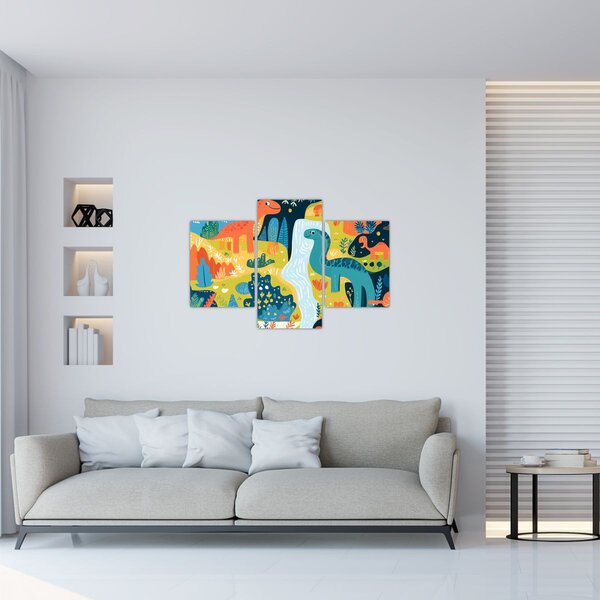 Kép - Vidám dinoszauruszok (90x60 cm)