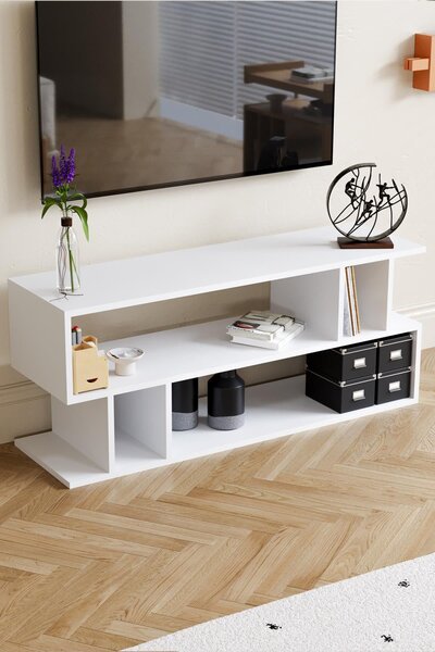 Selya TV-állvány, fehér, 120 cm