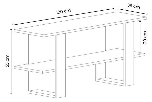 Harta TV-állvány, sonoma tölgy-fehér, 120 cm
