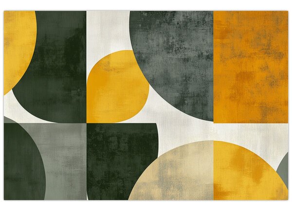 Kép - Olívazöld absztrakció (90x60 cm)