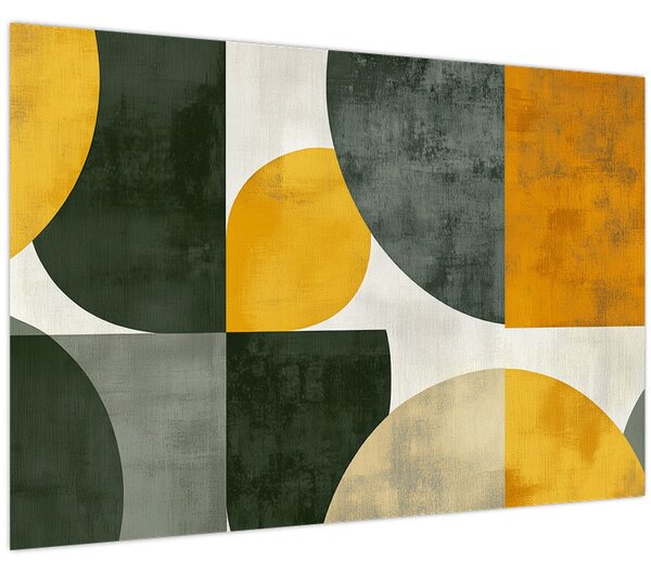 Kép - Olívazöld absztrakció (90x60 cm)