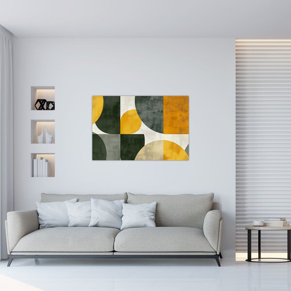 Kép - Olívazöld absztrakció (90x60 cm)
