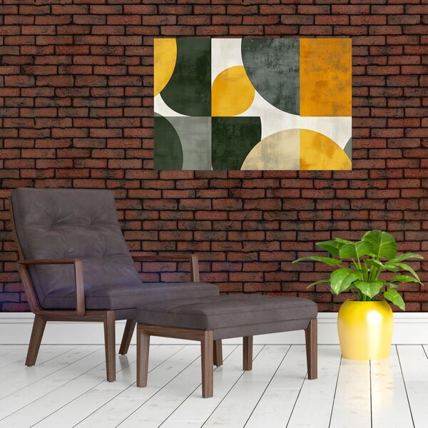 Kép - Olívazöld absztrakció (90x60 cm)