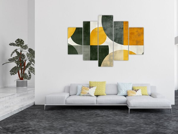 Kép - Olívazöld absztrakció (150x105 cm)