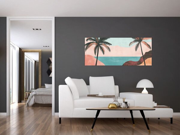 Kép - Pálmafák a tengernél (120x50 cm)