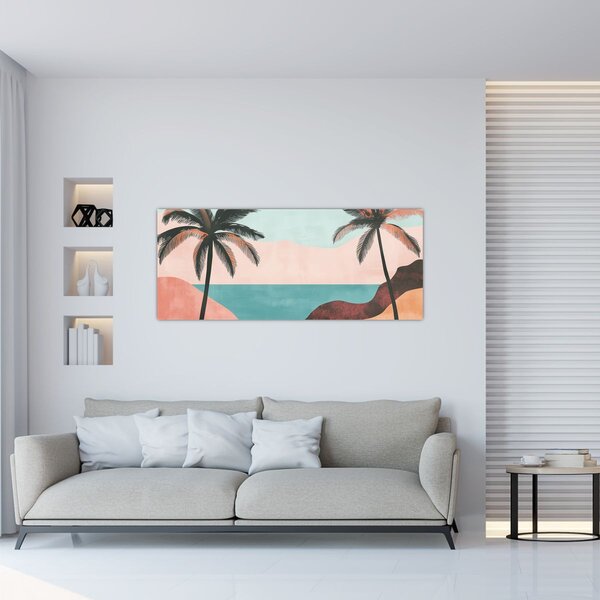 Kép - Pálmafák a tengernél (120x50 cm)