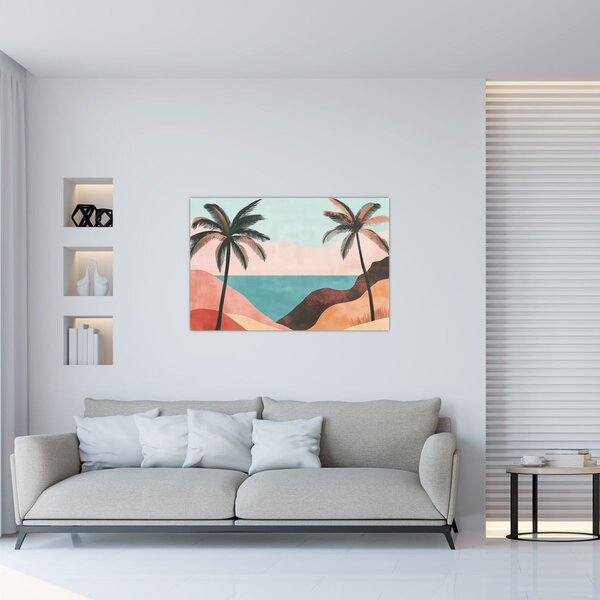 Kép - Pálmafák a tengernél (90x60 cm)