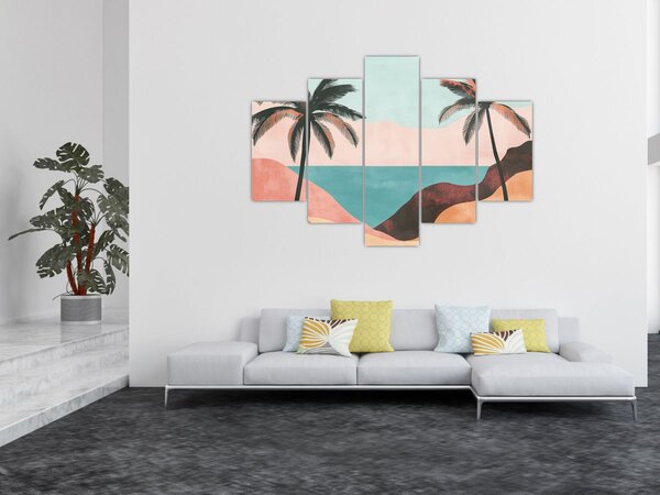 Kép - Pálmafák a tengernél (150x105 cm)