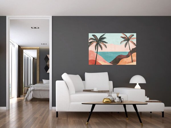 Kép - Pálmafák a tengernél (90x60 cm)