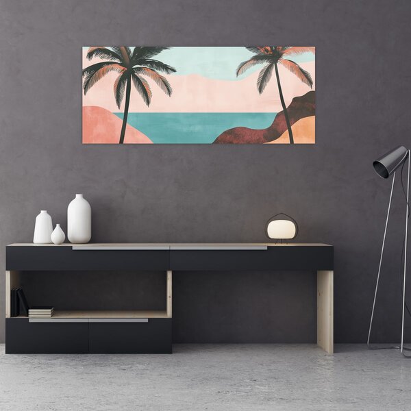 Kép - Pálmafák a tengernél (120x50 cm)