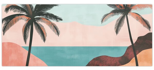 Kép - Pálmafák a tengernél (120x50 cm)
