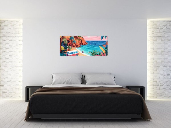Kép - Lakóautó az óceánnál (120x50 cm)