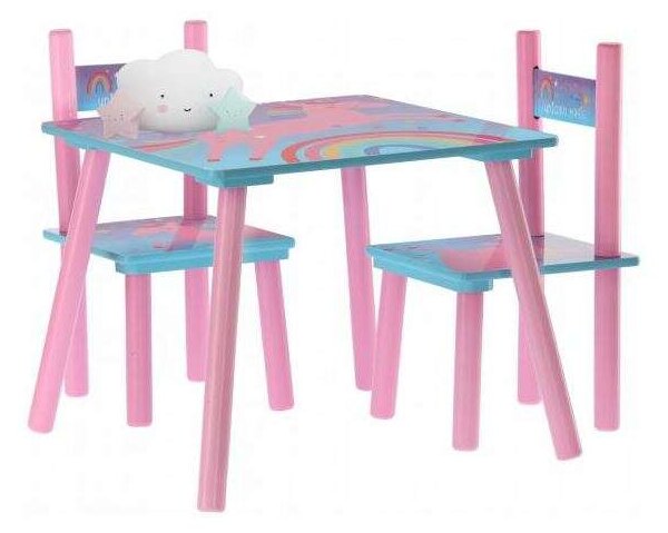 Unikornisos kis asztal -2 székkel