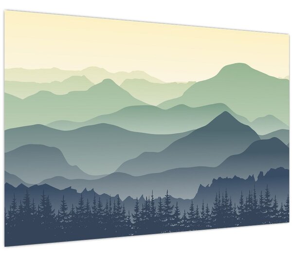 Kép - Forest Mountain (90x60 cm)