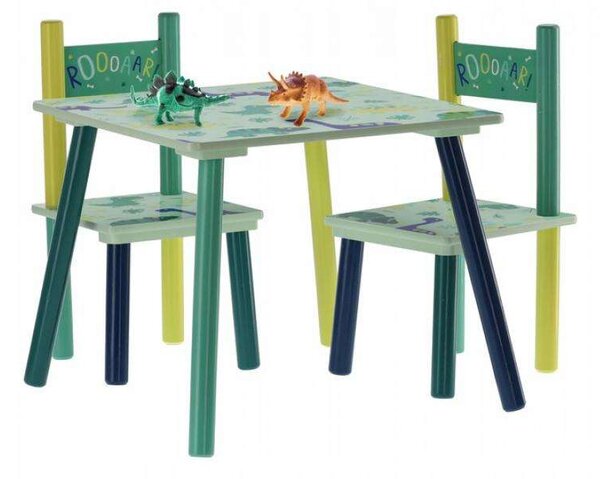 Gyermekbútor szett dinoszaurusz mintával -asztal- két szék
