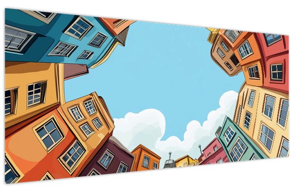 Kép - Házak között (120x50 cm)