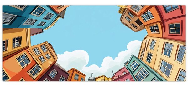 Kép - Házak között (120x50 cm)